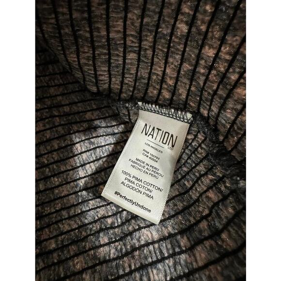 Nation Women's Blue Bibi Smocked Mock Neck Cropped Tank Wildflower Size Medium - Picture 4 of 6